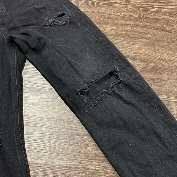 AGOLDE 90s Pinch Waist Jeans Howl Black Straight Leg Distressed Aritzia  25 - Picture 7 of 15